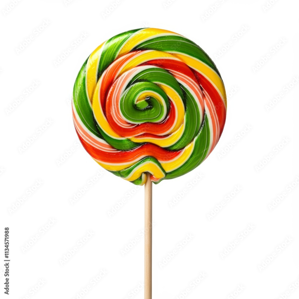 Colorful lollipop isolated on a white background.
Colorful lollipop isolated on a white background.