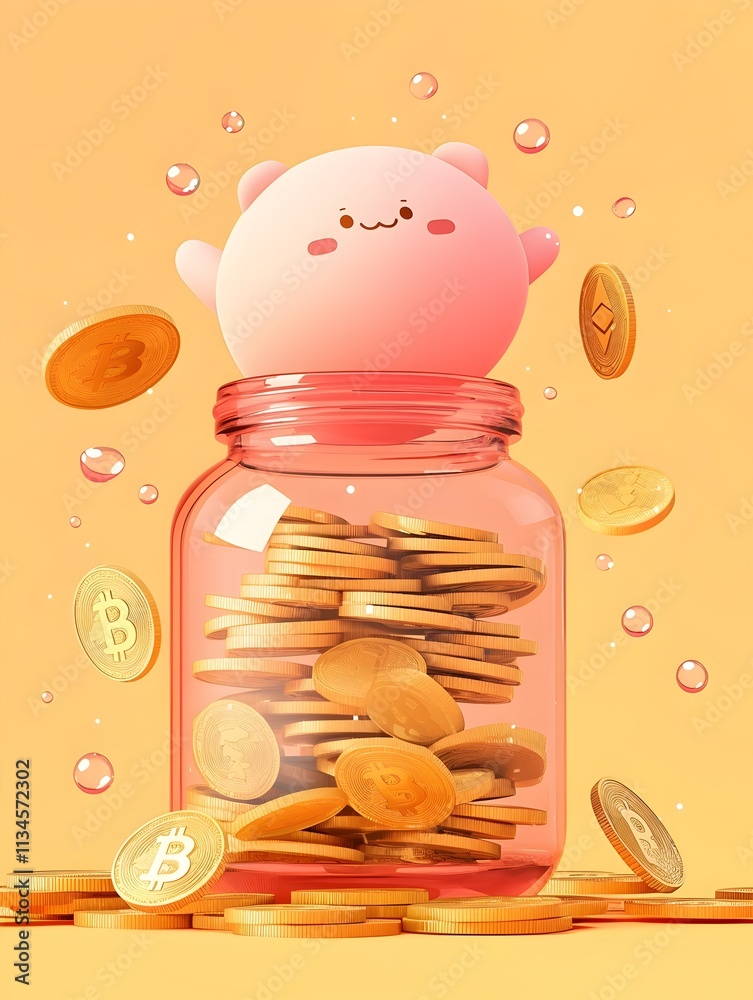 Friendly Coin Characters Guiding Vibrant Financial