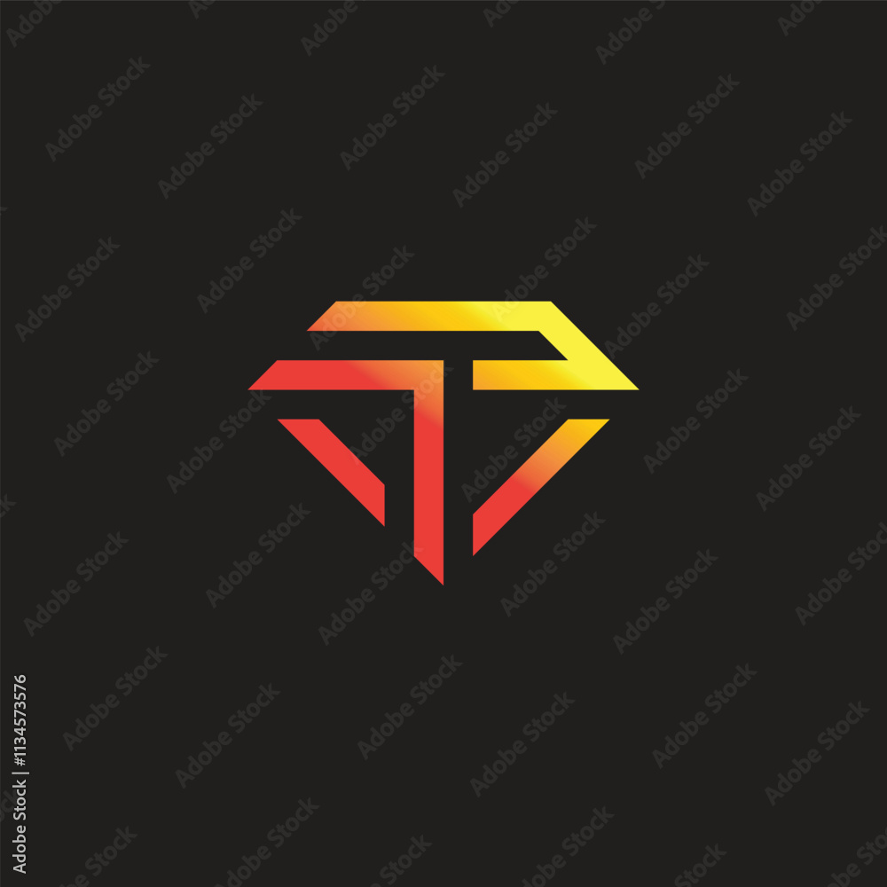 arrow gold gradient diamond simple logo vector