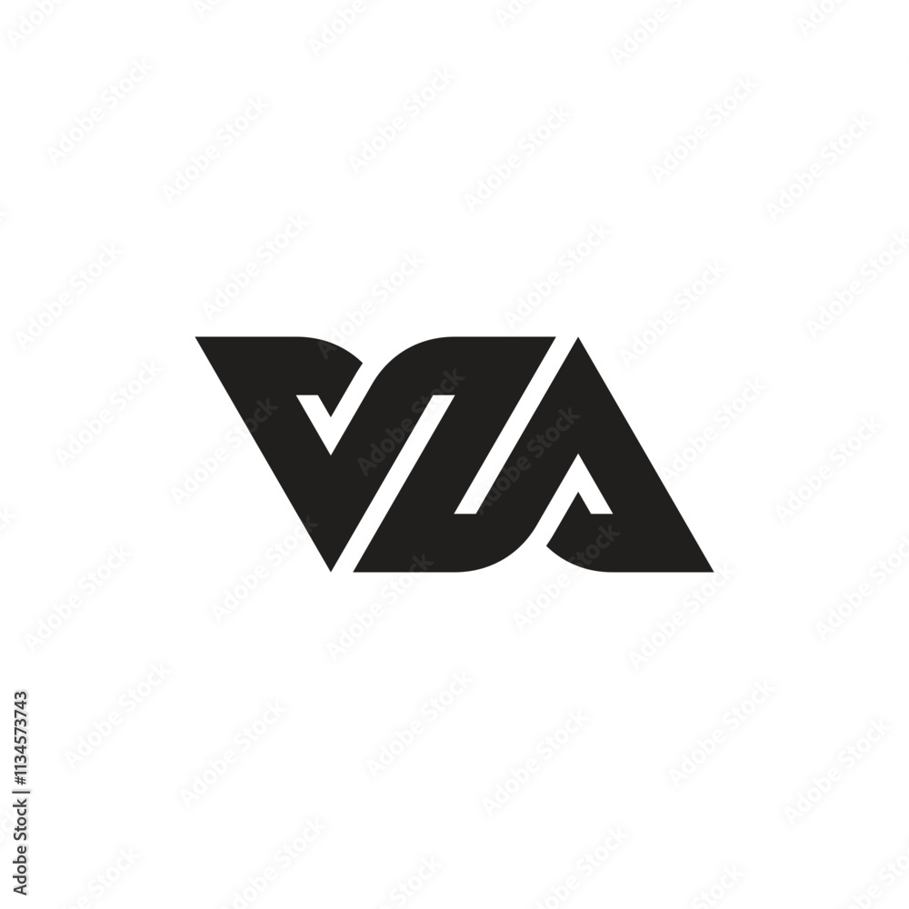 letters vza simple ambigram simple geometric logo vector letters vza simple ambigram simple geometric logo vector