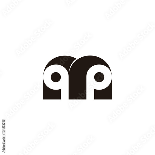 letter mp abstract geometric logo vector photo