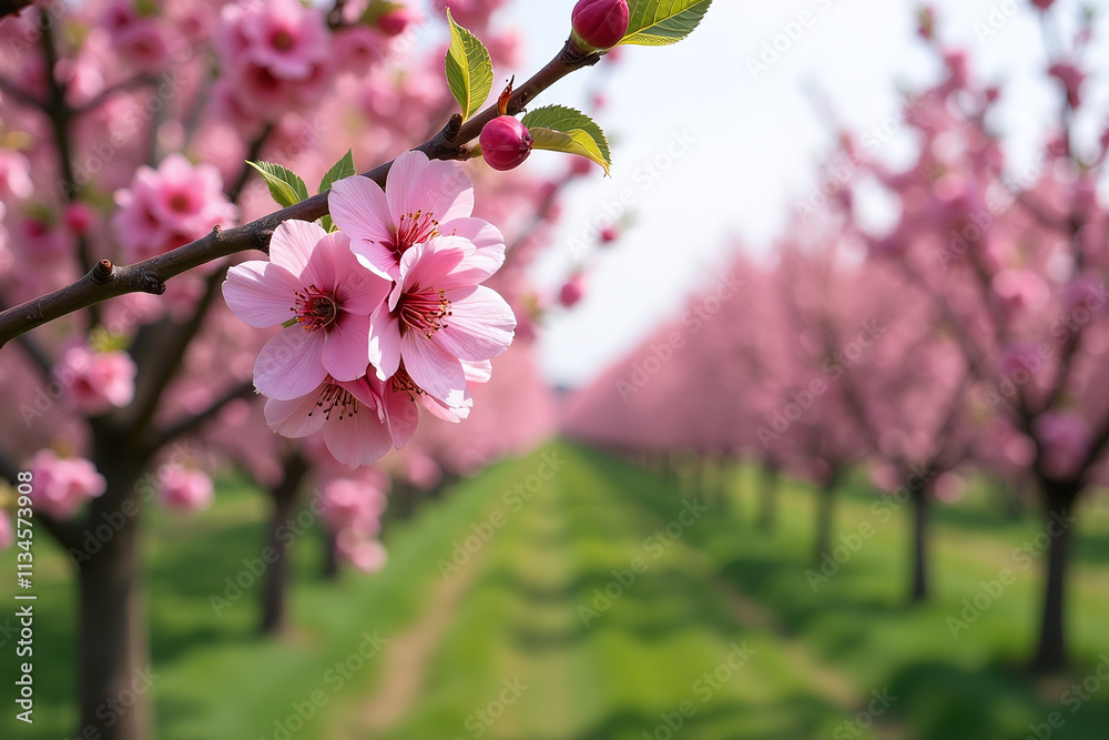 soft pink flowers cover trees apple orchard full soft pink flowers cover trees apple orchard full