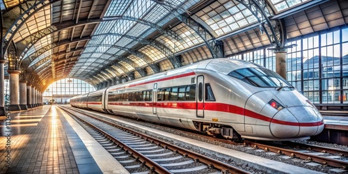 Modern ICE train at Cologne main station in Germany, ICE train, Cologne, Germany, transportation, railway