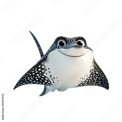 Cute spotted eagle ray photo