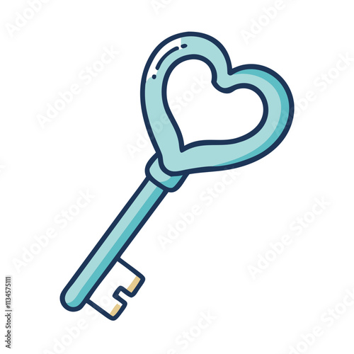 Heart Key Icon - Unlock Love and Emotions