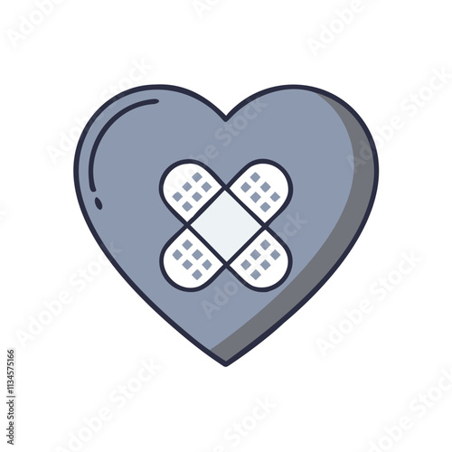 Wounded Heart Healing Vector Icon