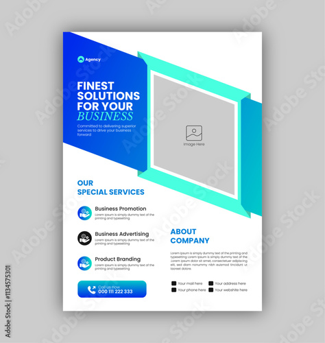 Corporate Business Flyer Template or Brochure Cover Design or Annual Report in A4, Vector Graphic Design, Marketing For Business, Creative Leaflet