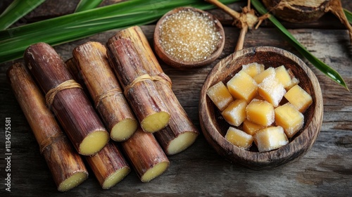 Obraz na płótnie Regional sugarcane varieties highlighted in Brazil for their unique industrial uses w salonie