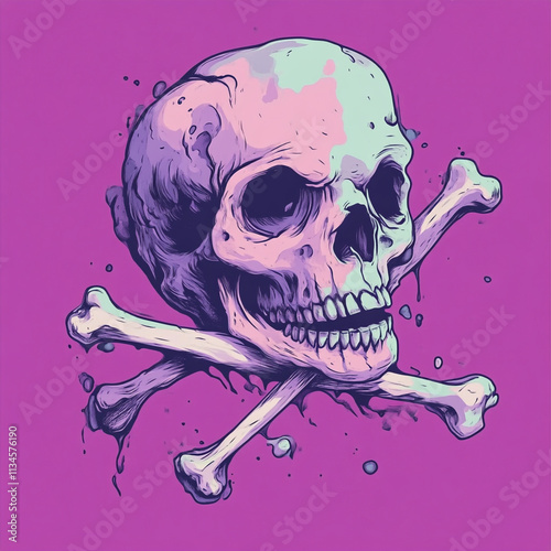 Skull and Crossbones Arm anime concept full color illustration photo