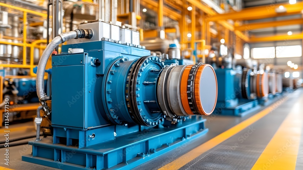 Industrial machinery in a factory setting. Industrial machinery in a factory setting.