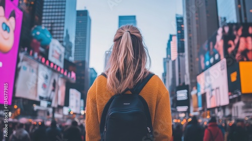 A woman wearing a yellow sweater