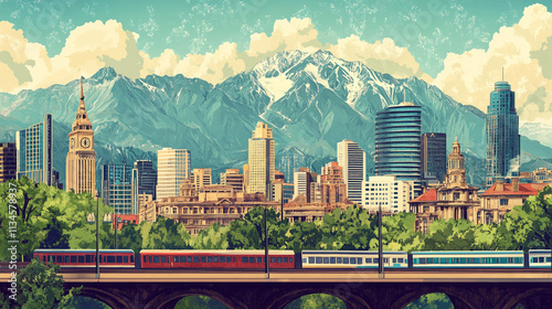 Beautifully Crafted Santiago Poster in Vintage Style, Ideal for Wall Art or Decorative Gifts