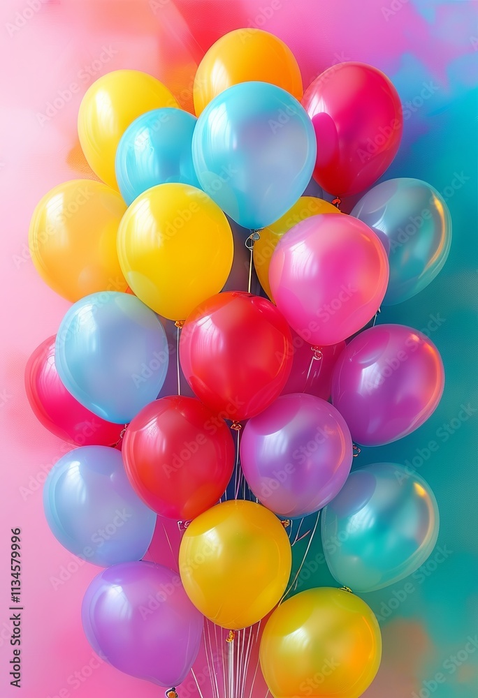 Brightly colored balloon isolated on a clear background, enhancing celebratory concepts. Created with generative AI technology Brightly colored balloon isolated on a clear background, enhancing celebratory concepts. Created with generative AI technology