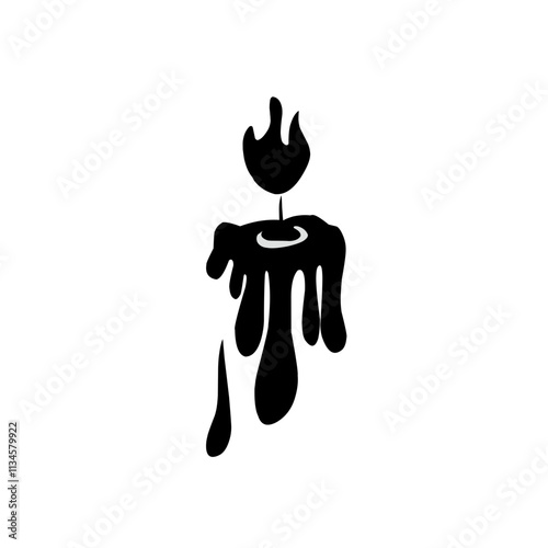 Candles with fire silhouette Vector