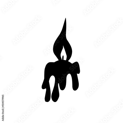 Candles with fire silhouette Vector