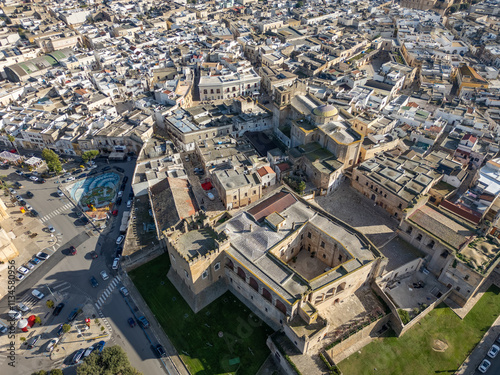 Canvastavla Aerial drone view of the southern Italian town of Mesagne in Puglia