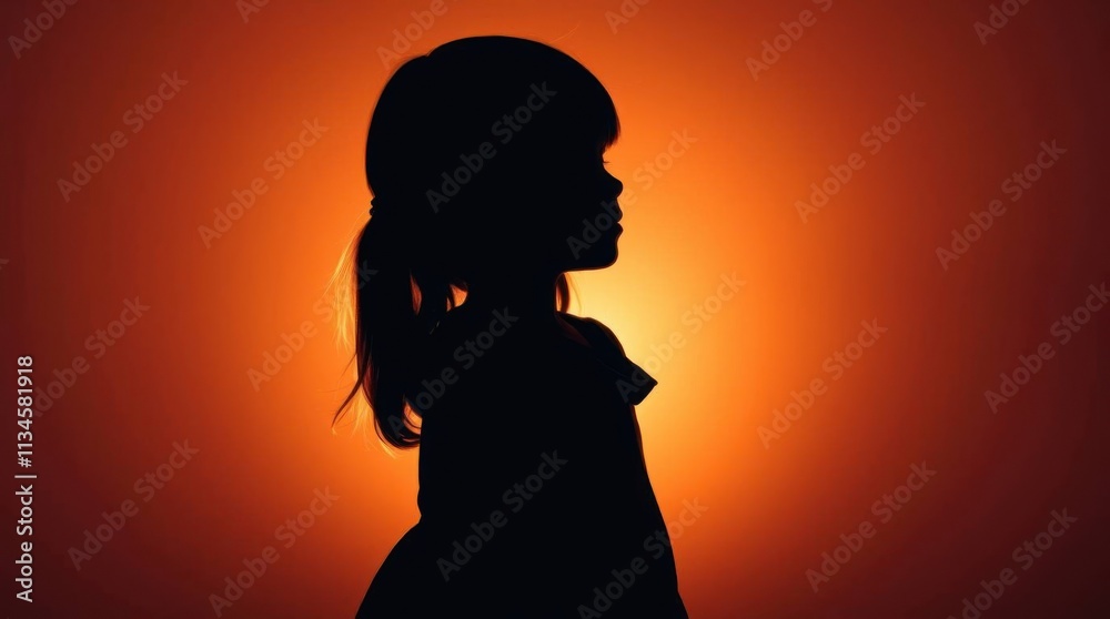 Silhouette of Hope: A solitary child silhouette, bathed in the warm glow of a setting sun, evokes a sense of quiet contemplation, resilience, and the promise of a bright future. Silhouette of Hope: A solitary child silhouette, bathed in the warm glow of a setting sun, evokes a sense of quiet contemplation, resilience, and the promise of a bright future.