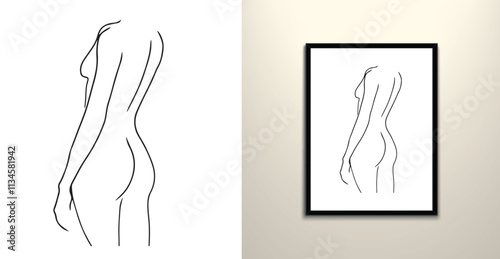 Naked lady figure illustration 