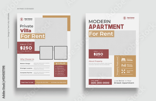 Real estate flyer bundle, property sale template, house promotion design template