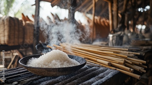 Thailand's artisanal sugar production using traditional handmade methods photo