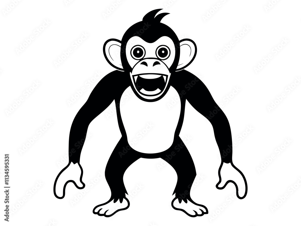 Capuchin monkey vector silhouette on white background. A gibbon on a white background. Wild Animals. Monkey silhouettes isolated. Capuchin monkey and chimpanzee hanging. Capuchin monkey vector silhouette on white background. A gibbon on a white background. Wild Animals. Monkey silhouettes isolated. Capuchin monkey and chimpanzee hanging.