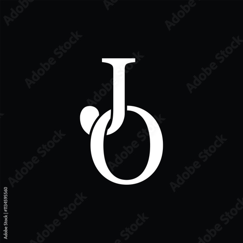 JO letter logo concept isolated on white background. OJ Logo