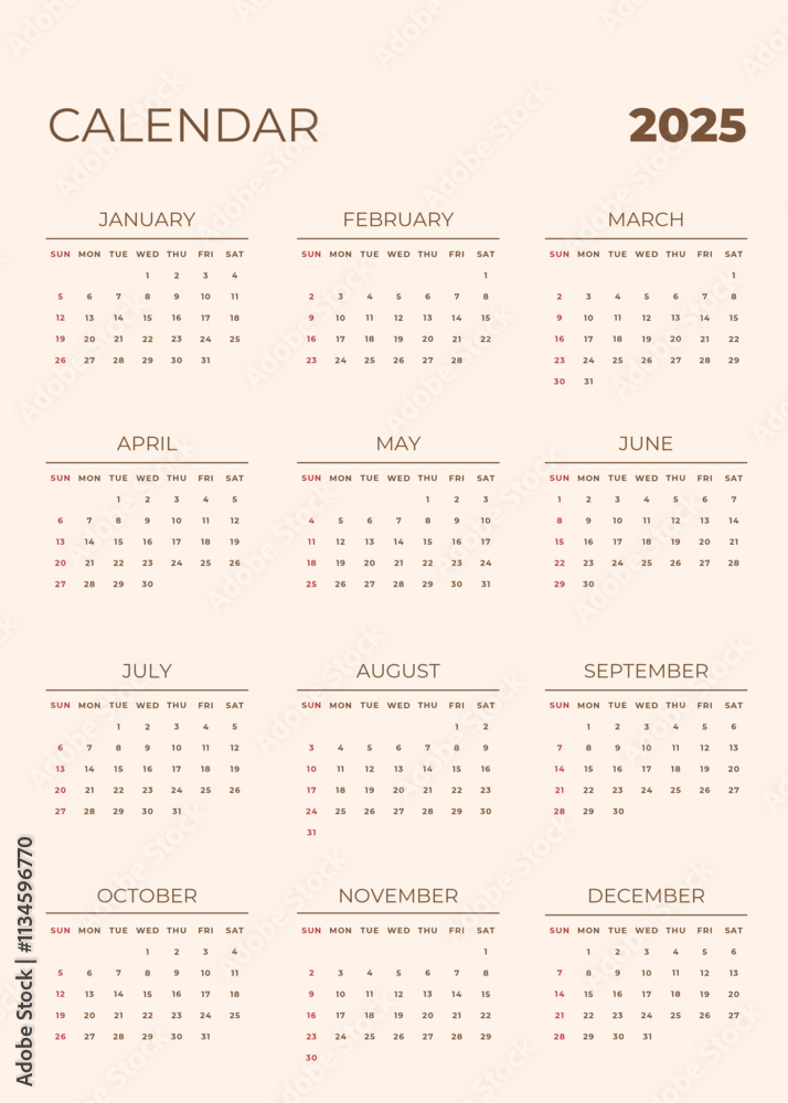2025 Calender template for the new year event 2025 Calender template for the new year event