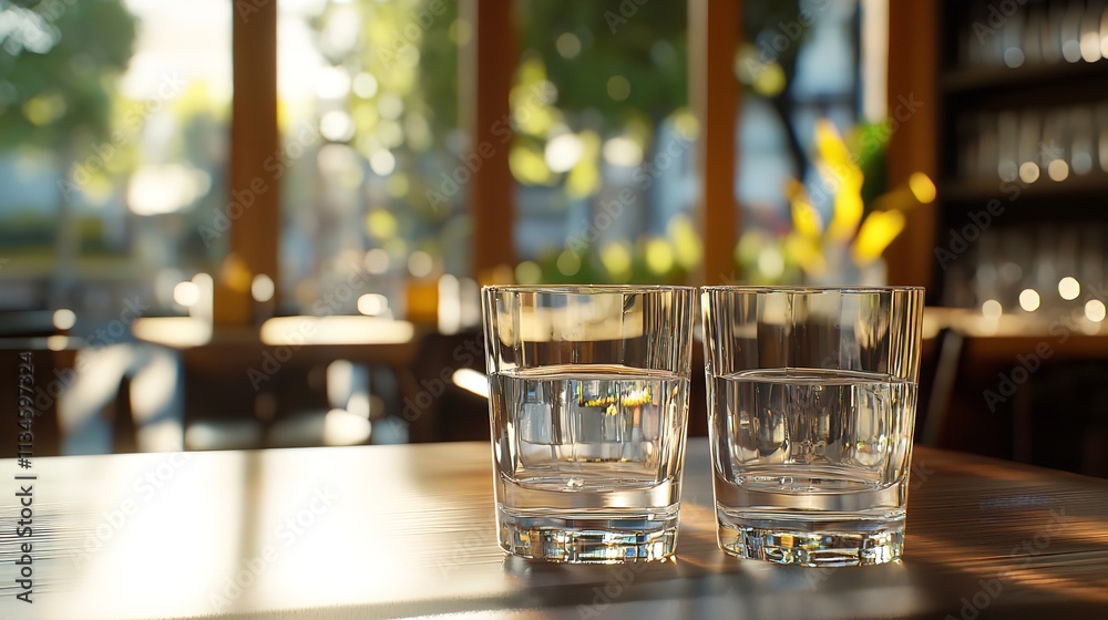 Empty Glasses Set in a Restaurant – 16K Resolution Ultra-Clear Image Empty Glasses Set in a Restaurant – 16K Resolution Ultra-Clear Image