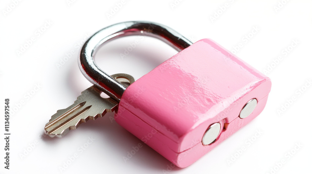 3d lock pink secure padlock with key to safe open. Password locker isolated illustration for privacy and insurance design. Business security object with golden element. House access solution sign 3d lock pink secure padlock with key to safe open. Password locker isolated illustration for privacy and insurance design. Business security object with golden element. House access solution sign