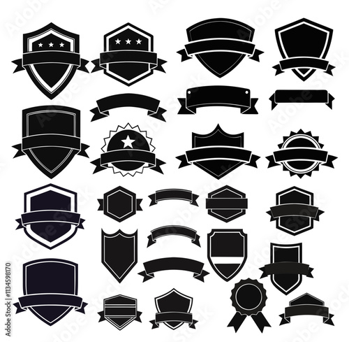 Banner badges collection black vector illustration