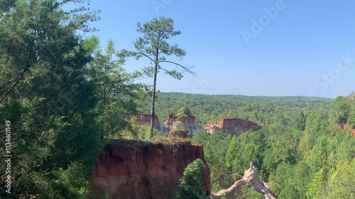 Providence Canyon State Park in Lumpkin, GA on sunny day in early fall.Georgia state park in Stewart County. Providence Canyon, Georgia's 