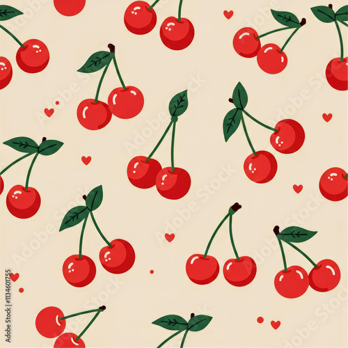 cherry pattern seamless background cute