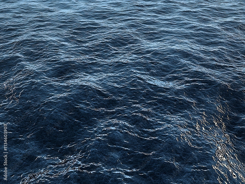 Serene Blue Ocean Waves Crashing Against Horizon Serene Blue Ocean Waves Crashing Against Horizon