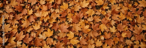 Crisp, copper-hued beech leaves scattered on forest floor, botanical,landscape,background