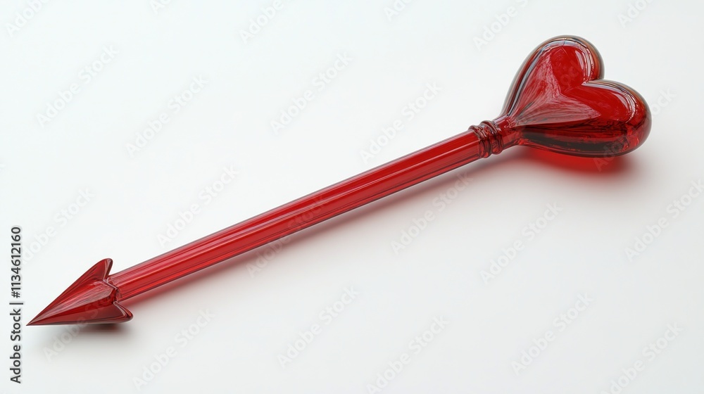Decorative red arrow with heart shape at one end, suitable for festive occasions or romantic gifts Decorative red arrow with heart shape at one end, suitable for festive occasions or romantic gifts