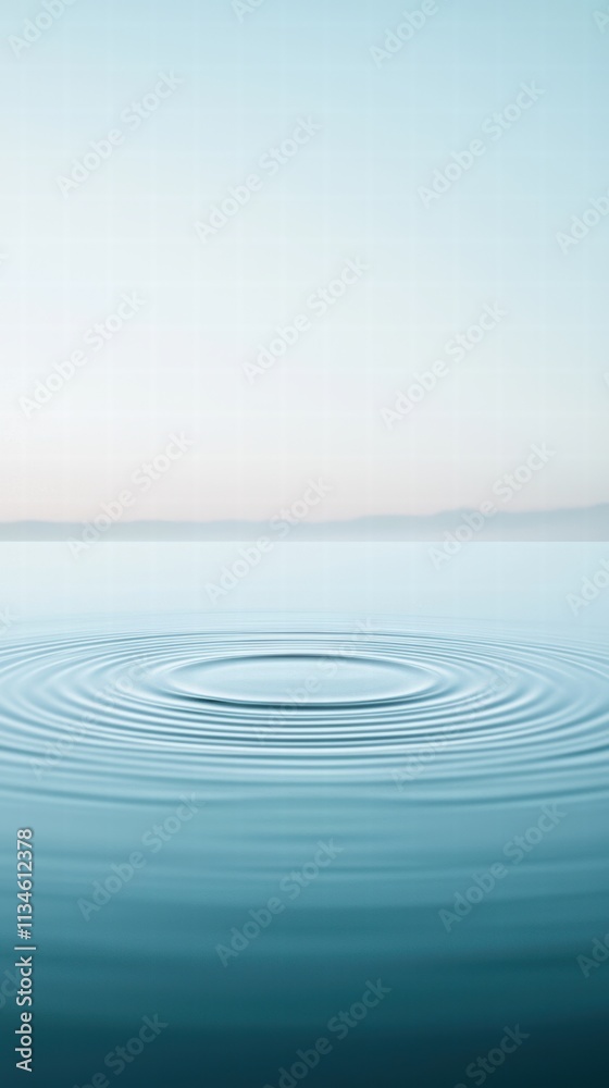Tranquil concentric circles in soft blue light Tranquil concentric circles in soft blue light