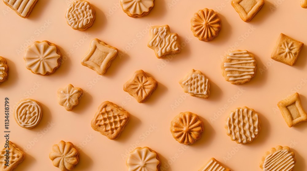 custom made wallpaper toronto digitalA variety of decorative cookies arranged on a light background.