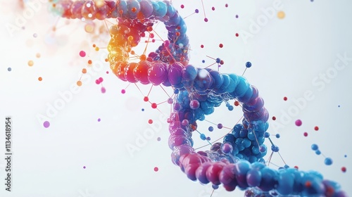 Colorful Stylized DNA Helix Illustration