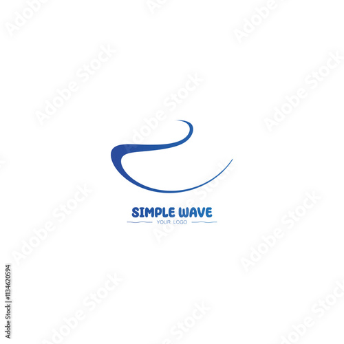 sea ocean wave line logo simple monoline style vector icon symbol illustration