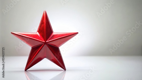 Vibrant red star on white background, red, star,vibrant, shiny, bright, geometric, decoration, symbol, holiday, festive