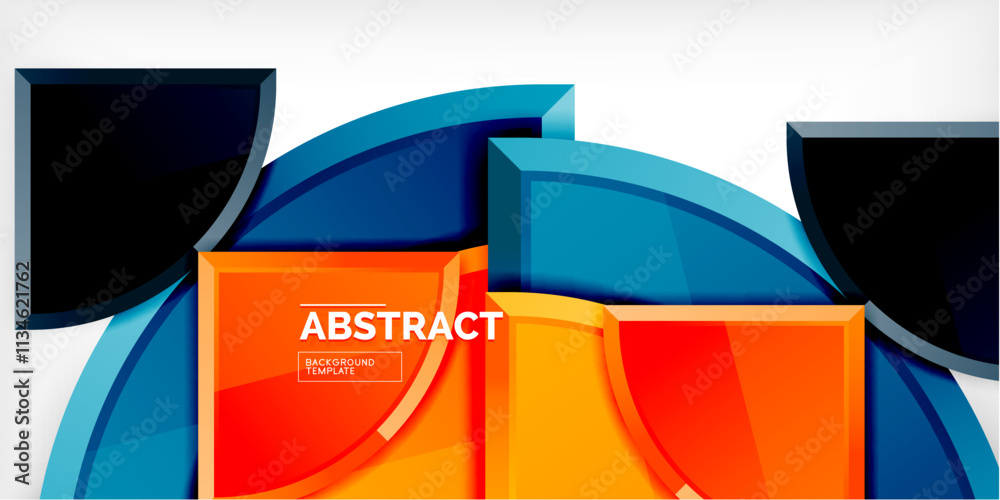Glossy circles geometric background. Vector Illustration For Wallpaper, Banner, Background, Card, Book Illustration, landing page