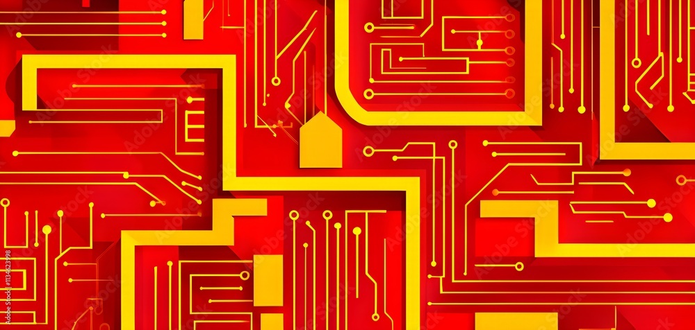 looping animation of interlocking geometric shapes that morph into circuits, symbolizing AI logic and algorithm looping animation of interlocking geometric shapes that morph into circuits, symbolizing AI logic and algorithm