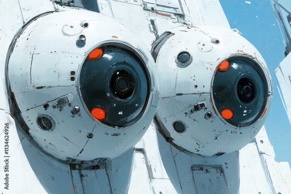 Futuristic Spaceship Detail Twin Sensor Pods Futuristic Spaceship Detail Twin Sensor Pods