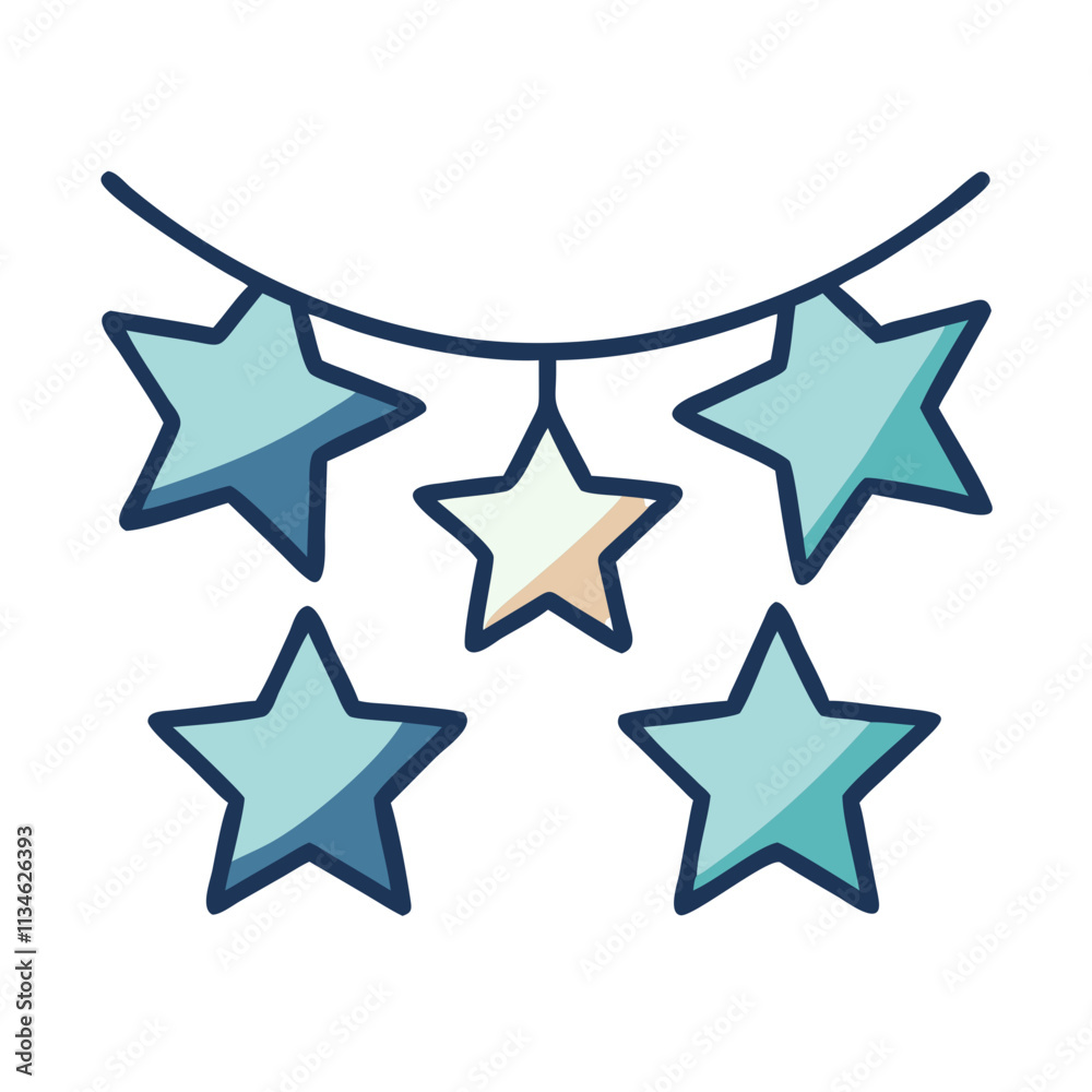 Obraz premium Blue Stars Banner Vector Design Element