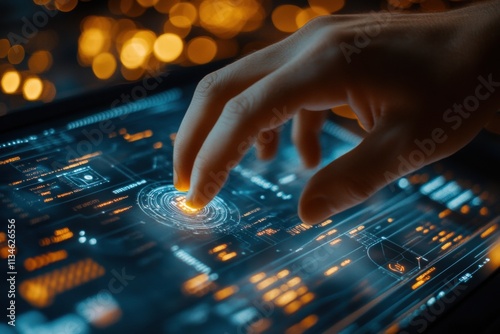 Fingertip Interacting with Futuristic Interface