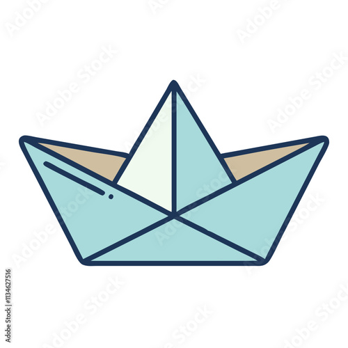 Paper boat icon symbolizing adventure