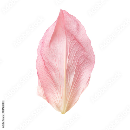 Delicate Pink Petal Isolated On Black Background