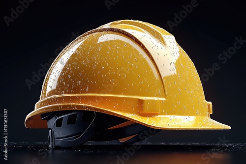 3D Globe Icon and helmet and  safety  items ,construction concept photo