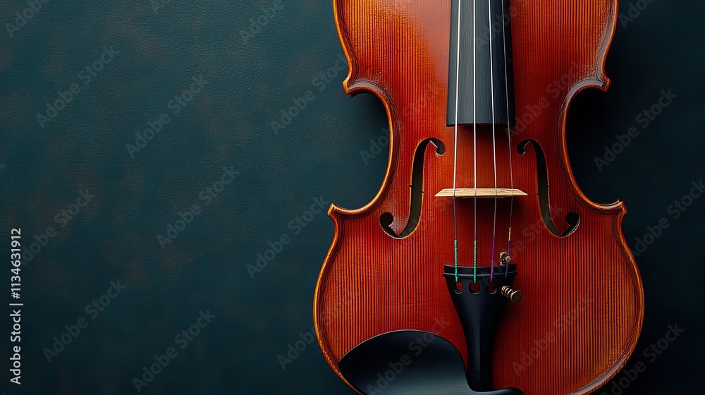 Classic Wooden Violin Close-up, Against a Dark Background, Elegant String Instrument Photography Classic Wooden Violin Close-up, Against a Dark Background, Elegant String Instrument Photography
