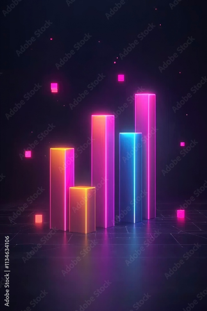 Neon Prismatic Bars Abstract Data Visualization Neon Prismatic Bars Abstract Data Visualization